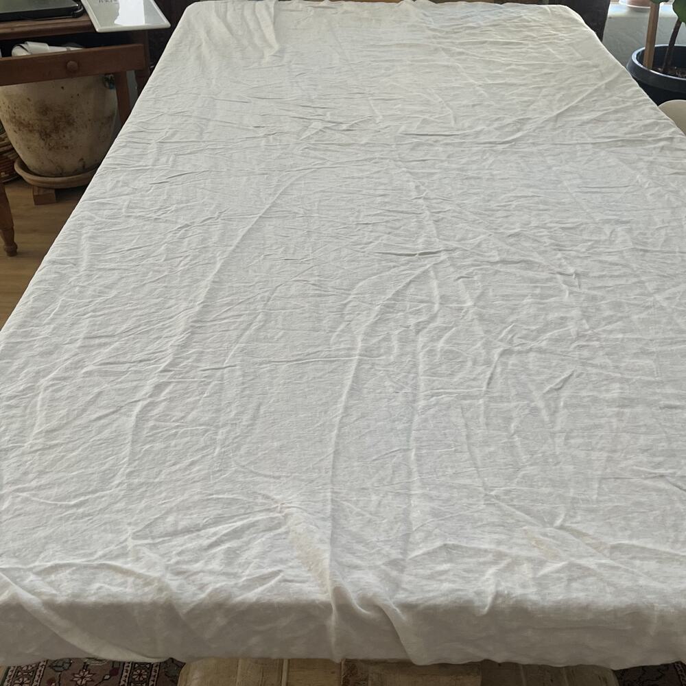 Amity Home Ivory Linen Fitted Sheet King Size Made in India